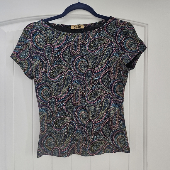 Vintage Coin sparkle Paisley blouse - Picture 1 of 1